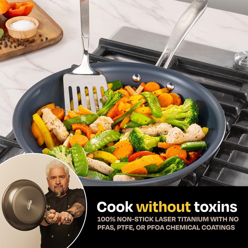 Guy Fieri's Flavortown 8.5" Laser Titanium Frying Pan - Non