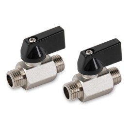 ChillWaves Brass Mini Ball Valve, Shut Off Switch Ball Valve 1/2" NPT Male x 1/2" NPT Male Thread Pipe Fitting(2-PACK)
