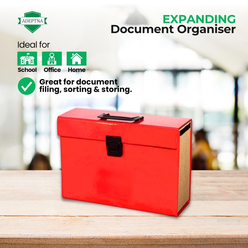 ADEPTNA Highly Durable 19 Pocket Expanding Box File Organiser A4