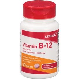 Leader Vitamin B-12 3000Mcg 60 Tablets per Bottle (3 pack)