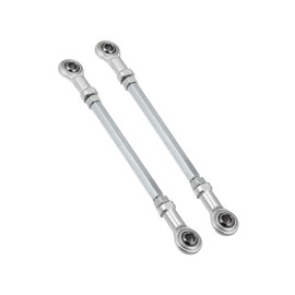 Hihaha 2pcs 160mm Length 8mm Hole Diamete Adjustable Steering Tie Rod Ball Joint for 49cc Electric ATV Go Kart Accessory Steering Column Steering Suspension Silver Tone Durable Material