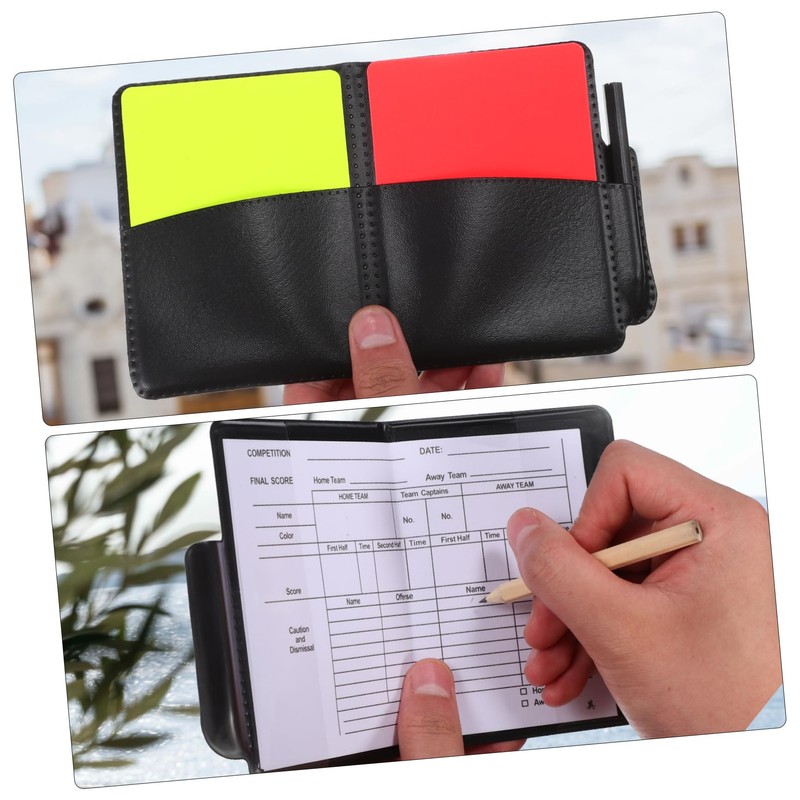 KICHOUSE Standard Soccer Referee Kit Red Yellow Cards Whistle Score