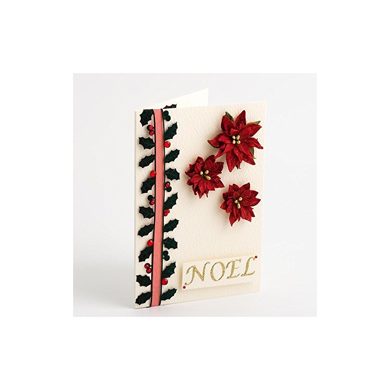 3.5cm Small Mixed Colour Poinsettia Christmas Flower Card Making Craft
