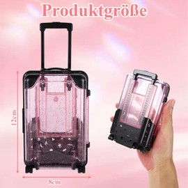 Mini Travel Suitcase for Money Gifts Birthday, Mini Suitcase Gift Box Miniature Suitcase Travel Gift, Hand Luggage Suitcase in Miniature Travel Gift for Gift to Children (Pink)