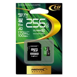 HIDISC Ultra High Speed R170 Series Micro SDXC Card 256GB CLASS10 UHS-I Speed Class 3, A2 Compatible, HDMCSDX256GA2V30PRO