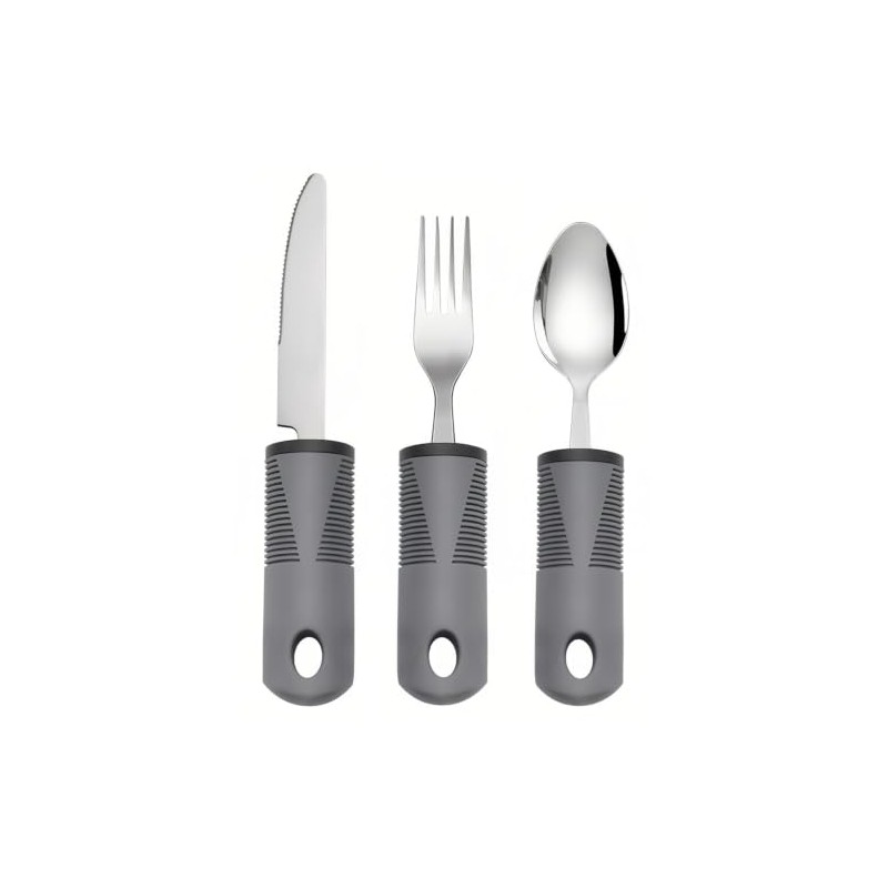 Goerpn Easy Grip Cutlery Set of 3 Extra Wide Chunky