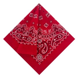 HankieWorld Single Pack Bandanas 60s Premium Cotton Soft Thin Handfeel Large Handkerchief for Men and Women(Red)