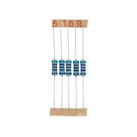 HUABAN 100PCS 1 Watts 1W 510R 510 Ohm 1% Metal Film Resistor