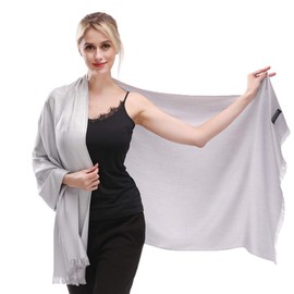 LMVERNA Women's Sparkling Metallic Silk Thread Soft Pashmina Large Shawls and Wraps Scarf for Evening Dresses(Silver)