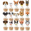 KUDES 32Pcs Dog Cupcake Toppers - Cute Puppy Faces Cake