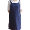Adjustable Japanese Style Kitchen Apron Cotton Linen with 2 Pockets