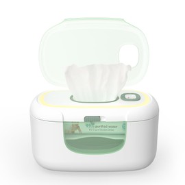 Momcozy New Baby Wipe Warmer, 100pcs Larger Capacity Wipe Dispenser, 10-Min Fast Heating with 4 Temperature Modes, Innovative Spring Design, Silicone & Top Seals,Quick Even Heating, 3-Level Nightlight