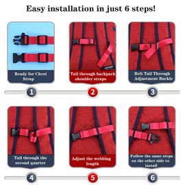 MOOCY Backpack Sternum Straps Chest Belt Hardness Strap,Adjustable Chest Strap with Emergency Whistle Buckle Suitable for Universal Outdoor Fabric Backpack Straps