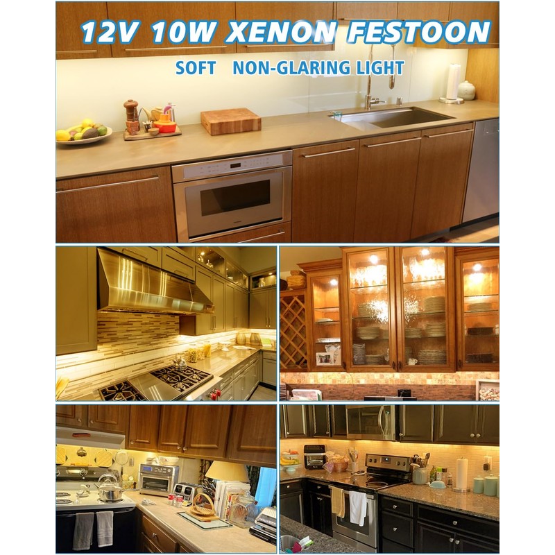 Keiurot Under Cabinet Light Bulbs T3 42MM Festoon Light Bulb,