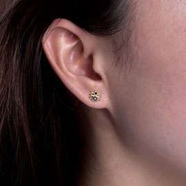 Yheakne Vintage Spider Stud Earrings Gold Spider Earrings Mini Black Spider CZ Earrings Punk Spider Animal Earrings Jewellery for Women and Girls, Zinc