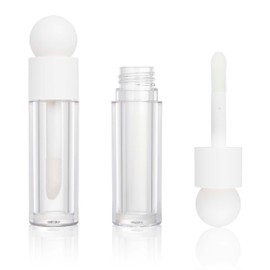 COSIDEA 30pcs Empty 5ml lip gloss tubes big wand large deo foot brush lipgloss tube container with ball shape cap