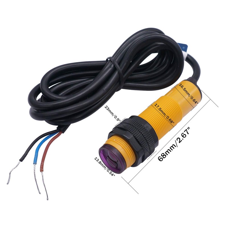 Taiss/30 cm Adjustable M18 Diffuse photoelectric Switch Sensor Optical dc