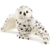 Folkmanis Snowy Owl Hand Puppet, Standard Packaging, White, Black