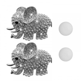 2PCS Elephant Air Vent Clips, Mini Aromatherapy Diffuser Clips Cute Rhinestone Car Interior Decorations for Car Air Vent Dashboard
