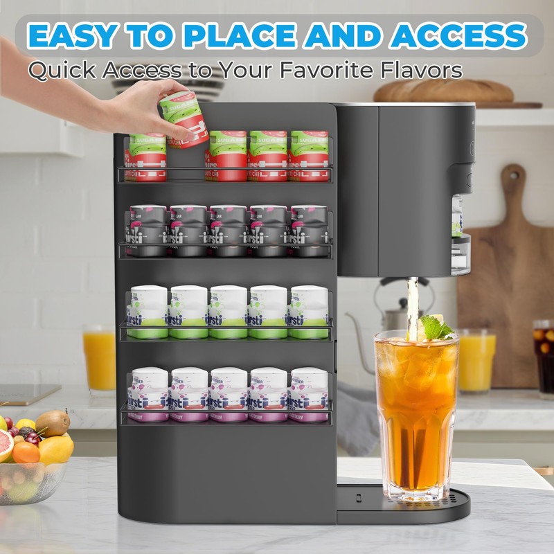 DEMEGA Flavor Pods Holder for Ninja Thirsti, 4-Pack Stackable Organizer