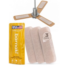 Barnakl Pet Fresh Ceiling Fan Filters for Blades, Zeolite Air Filters, Ceiling Fan Air Purifier Pads, Odorless Pet Odor Eliminator for Home, Fan Filters for Dust, Dander & Odors – 3 Pack