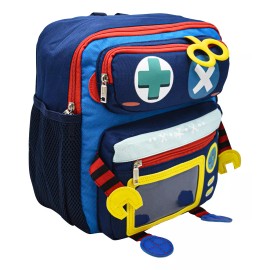 Lluvia Mochila Robot Azul Porta Credencial Amarilla Mini Backpack Estampado Ll23kbm012 Lluvia Color Azul Marino