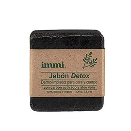 IMMI BY VERDE A LA MEXICANA Jabón Detox 100% Orgánico Natural Dermolimpiador con Carbón Activado Y Aloe Vera
