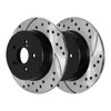 AutoShack Rear Drilled Slotted Brake Rotors Black Pair of 2