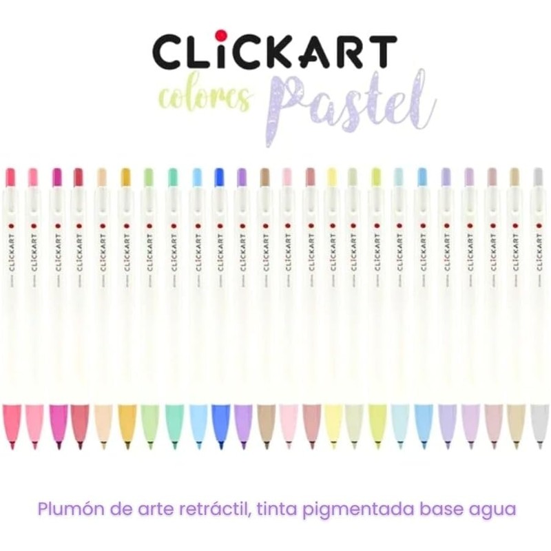 Zebra Marcador Retráctil Clickart 24 Piezas Tinta Anti-secado Punto Fino