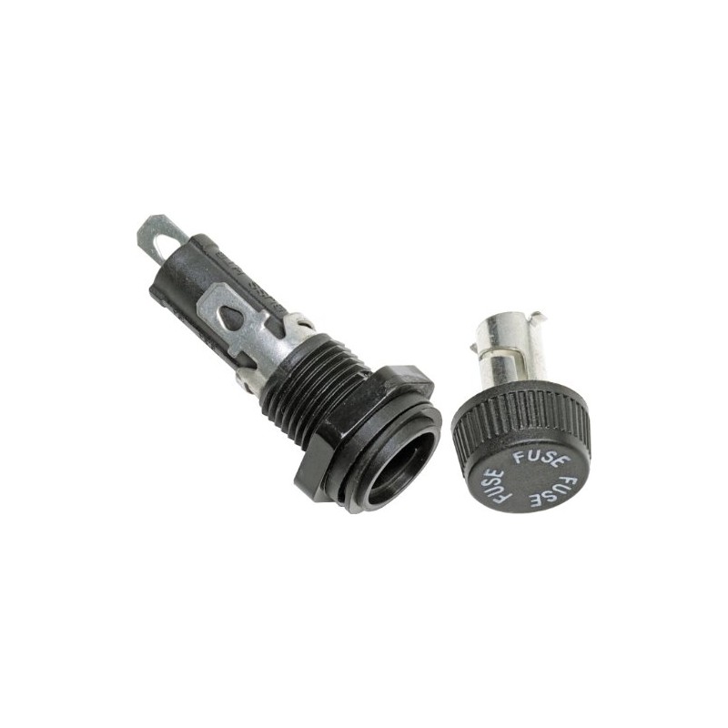 Blue Sea Systems 5021 Panel Mount AGC/MDL Fuse Holder, Black