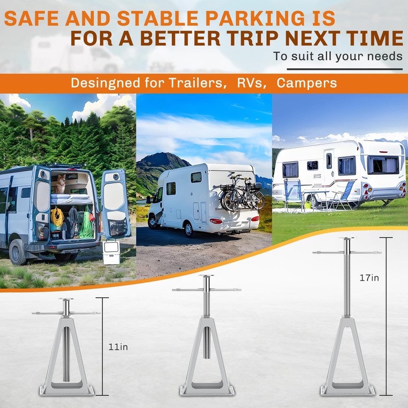 WELLUCK RV Stabilizers Jacks 4 Pack,Screw Jack Stands for RV