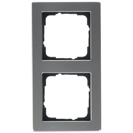 'Gira E2 021233 Cover Frame 2-Gang, Stainless Steel