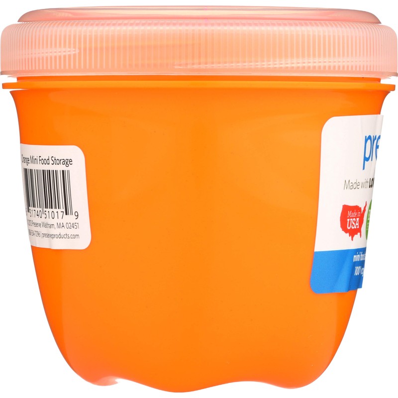 Preserve 8 oz 1 Count Round Orange Food Storage Container,