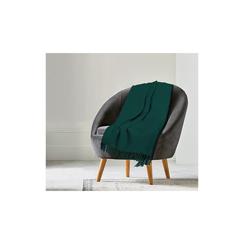 EHC Waffle Cotton Woven Arm Chair Sofa Single Throw 1