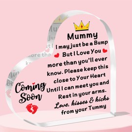 JETTOP New Mum Gifts Frist Mothers Day 1st Mothers Gift Mummy to Be Mum To Be Acrylic Plaque Love from Bump