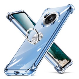 Aquos R7 Case, Shockproof Ring, Clear, Transparent, Aquos R7 Cover, Shockproof, TPU, Clear, Transparent, Slim, Gradient, Stand Function, Car Holder, TPU, Anti-Yellowing, Fingerprint, Dustproof,