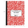 EPI Wide Ruled Marble Composition Notebook, Red, 100 Sheet, 24-Pack