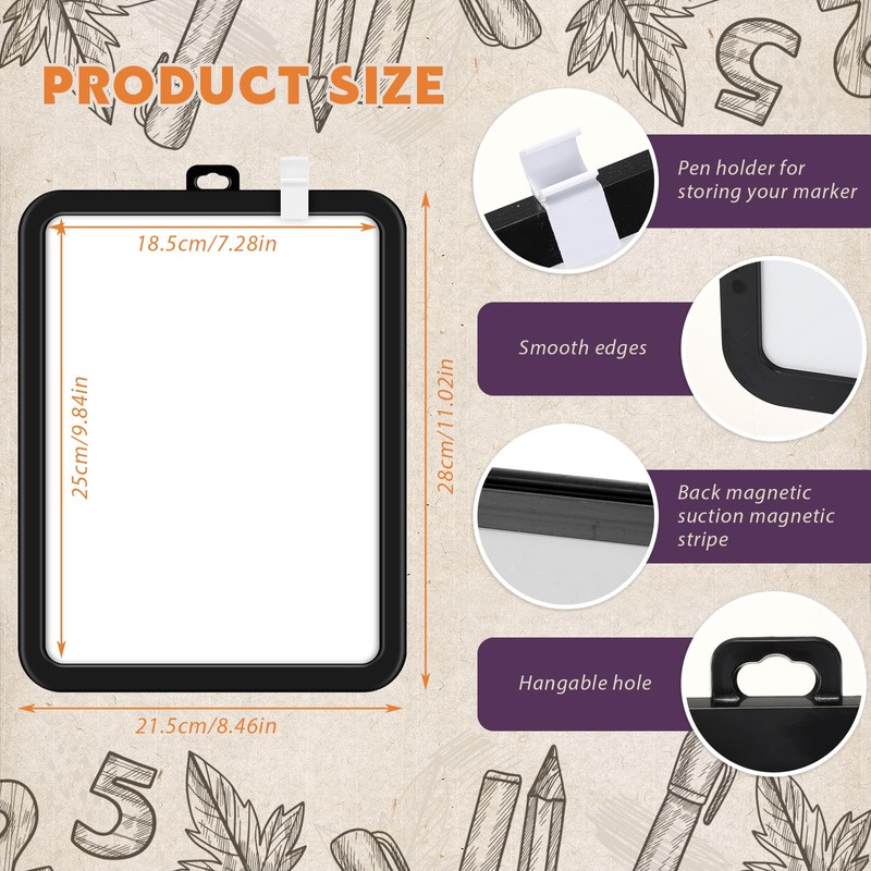 Outus 10 Pcs Dry Erase Mini White Boards Bulk 8.5