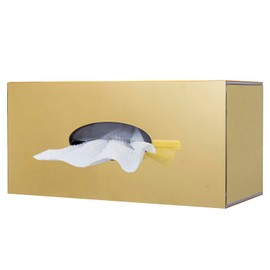MyGift Premium Hotel Series Brass Acrylic Wall Mounted Rectangular Tissue Box Cover, Horizontal & Vertical Hanging Bathroom Facial Tissues Dispenser, Fits Boxes Up to 8 7/8 x 4 1/8 x 3 9/16 Inch Size