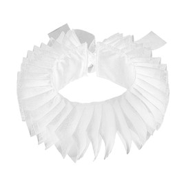 nbeads Elisabethan Ruff Collar, Clown Collar, Victorian Mesh Ruffles, Renaissance Ruffle Collar for Medieval Costumes, Neck Collar, White