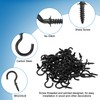 Pack of 120 Small Screw Hooks, Black, 3/4 Inch Cup
