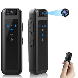 Bewinner Wearable Body Camera, Mini Video Recorder with Night Vision, 1080P 180° Rotatable Lens Portable Pocket Video Camera for Walking Riding Outdoor Home