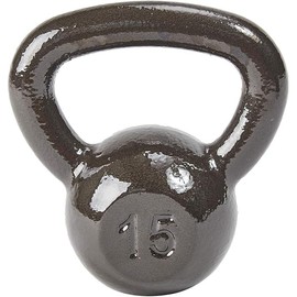 Fitvids Kettlebell Cast Iron Solid Smooth Weights for Strength Training, Home Workout Gym, Training Kettlebells Sets for Women & Men, 15lbs
