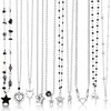 Sureio 10 Pcs Y2K Gothic Necklace Set Silver with Star