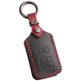 [smasol] Subaru Key Case, Cross Trek Key Cover, Forester Key Cover, Revogue Impreza Key Case, Genuine Leather, 3 Buttons Subaru Levorg Forester Key Case, Engine Starter / Black