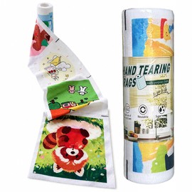 20pcs Animal Patterns Microfiber Cleaning Cloth Roll, Tear Away Washable Reusable Paper Towels, 10”*10“ Absorbent Lint & Scratch Free Wash Cloths for Cars, Kitchen Dish Rags, Window , Home and Shop