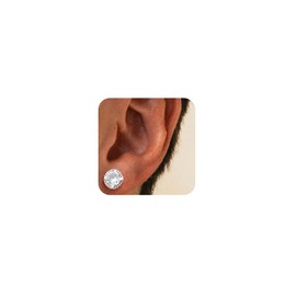 Rose Gold Stud Earrings for Women Men Moissanite Studs Earrings 3MM-10MM Cubic Zirconia Simulated Diamond Studs Tiny Hypoallergenic Earring Gifts for Women