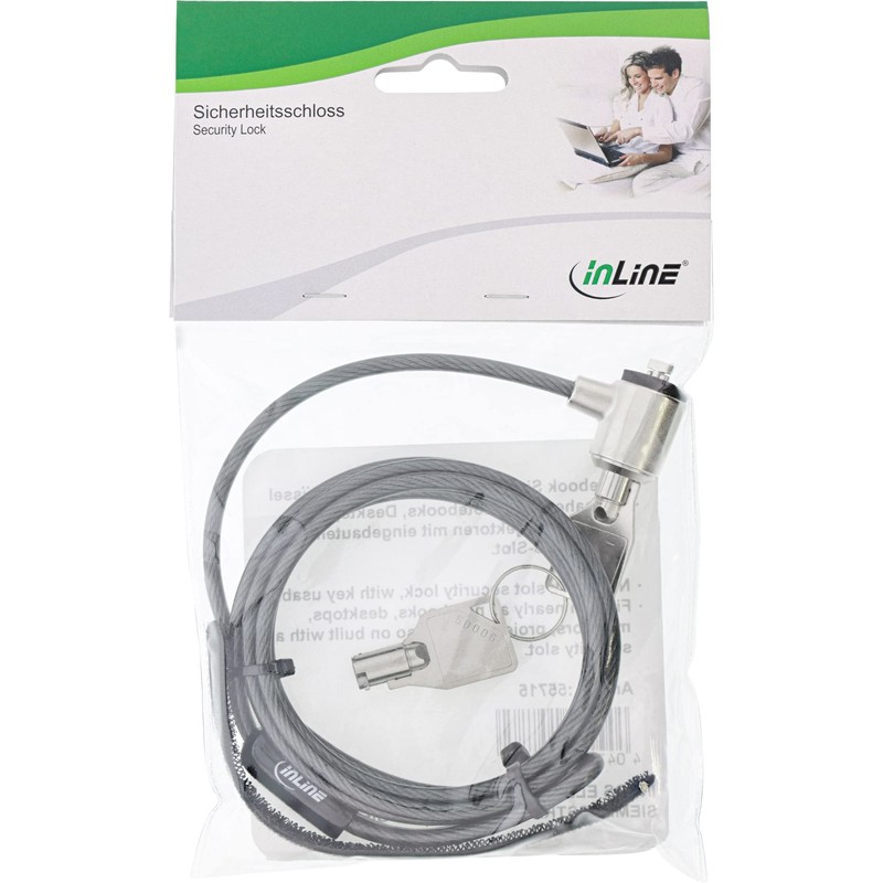 InLine 55715 Notebook Security Lock with Keys (4.4 mm x