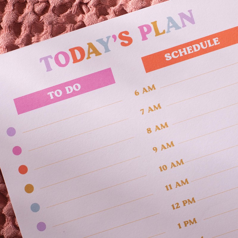 A5 Daily Planner Pad, Compact & Colourful Undated Desk Pad