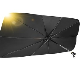 JUGLUTE Parasol para Auto Plegable con Protección UV, Ajustable para Parabrisas de Coche, Camiones, Camionetas, Sedanes y SUV (79cm x 140cm)